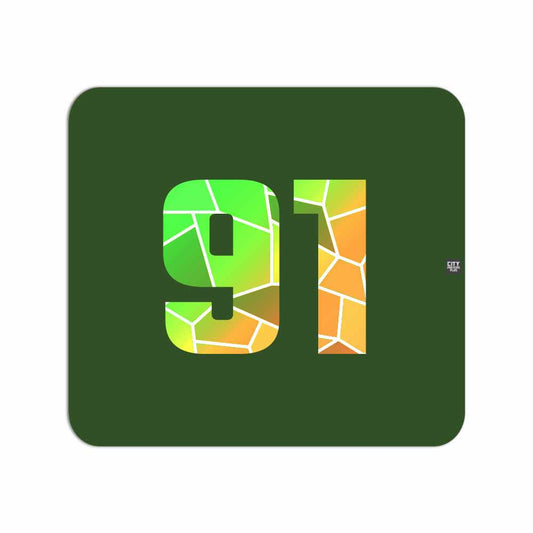 91 Number Mousepad (Olive Green)