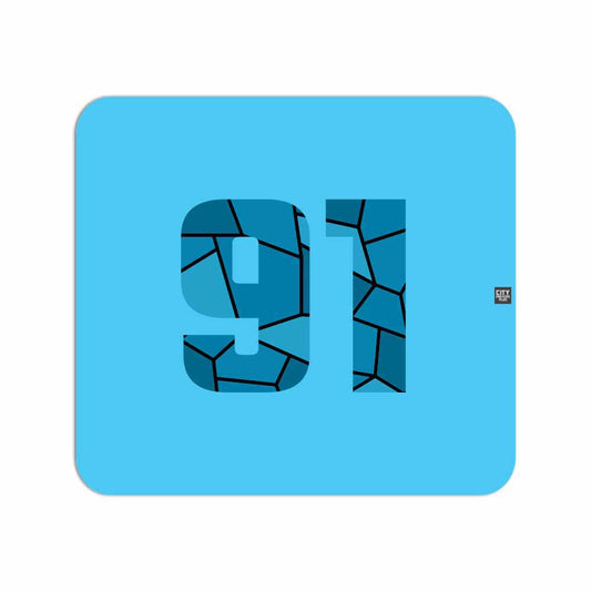 91 Number Mousepad (Sky Blue)