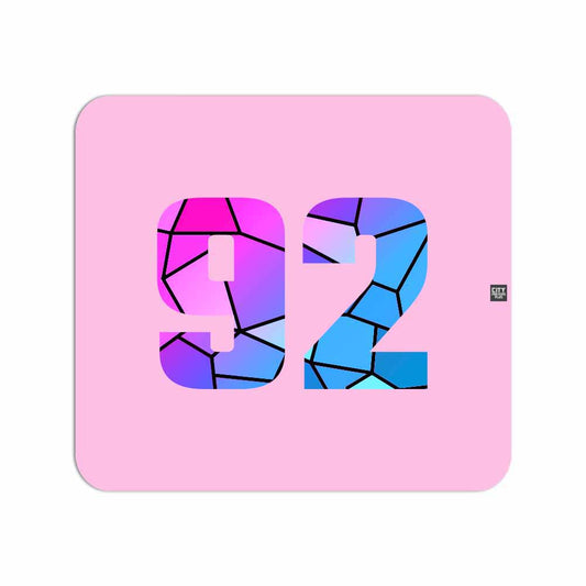 92 Number Mousepad (Light Pink)