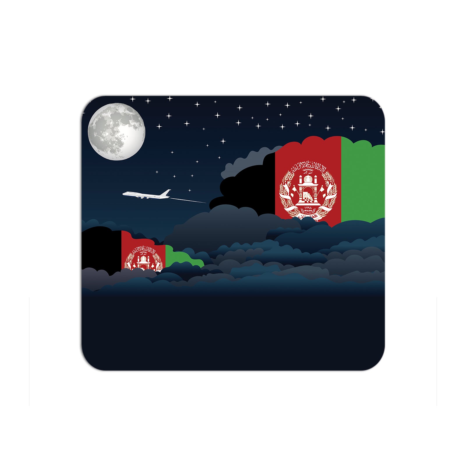 Afghanistan Airplane Airport Flight Night Clouds Mousepad 