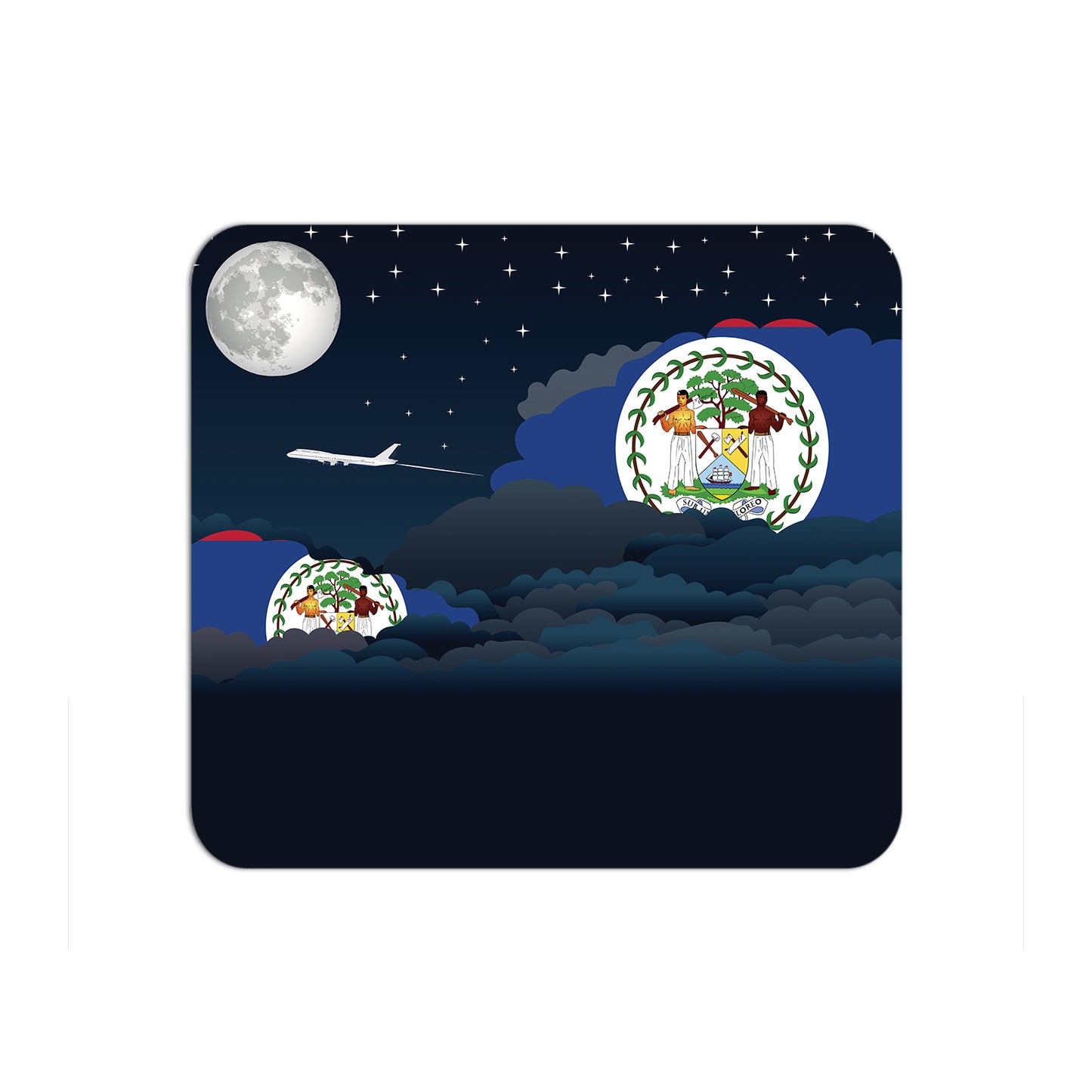 Belize Airplane Airport Flight Night Clouds Mousepad 