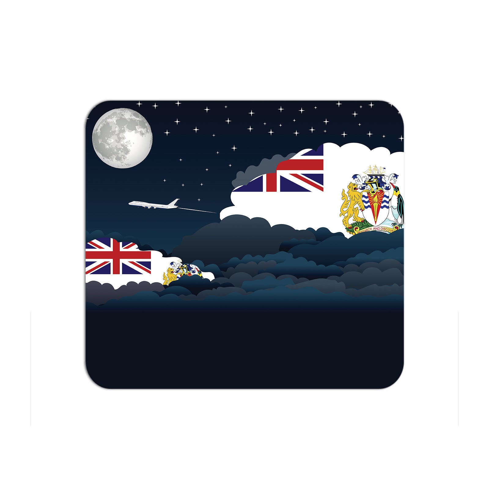 British Antarctic Territory Airplane Airport Flight Night Clouds Mousepad 