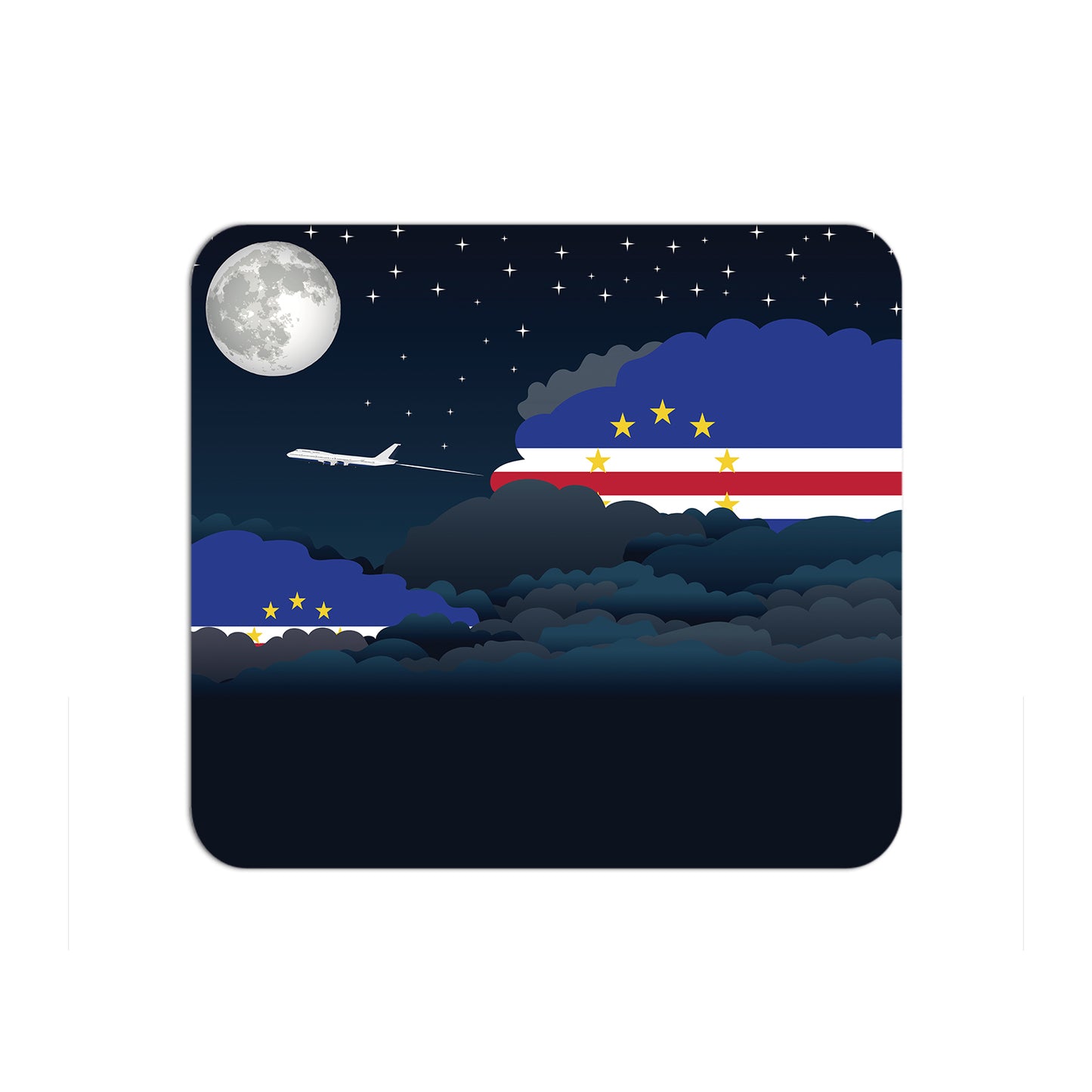 Cape Verde Airplane Airport Flight Night Clouds Mousepad 