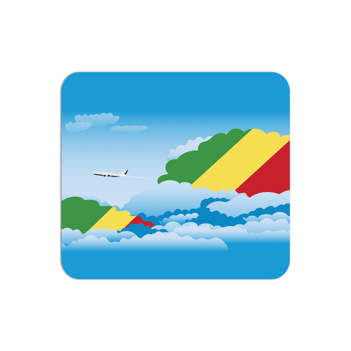 Congo Republic of the Airplane Airport Flight Day Clouds Mousepad 