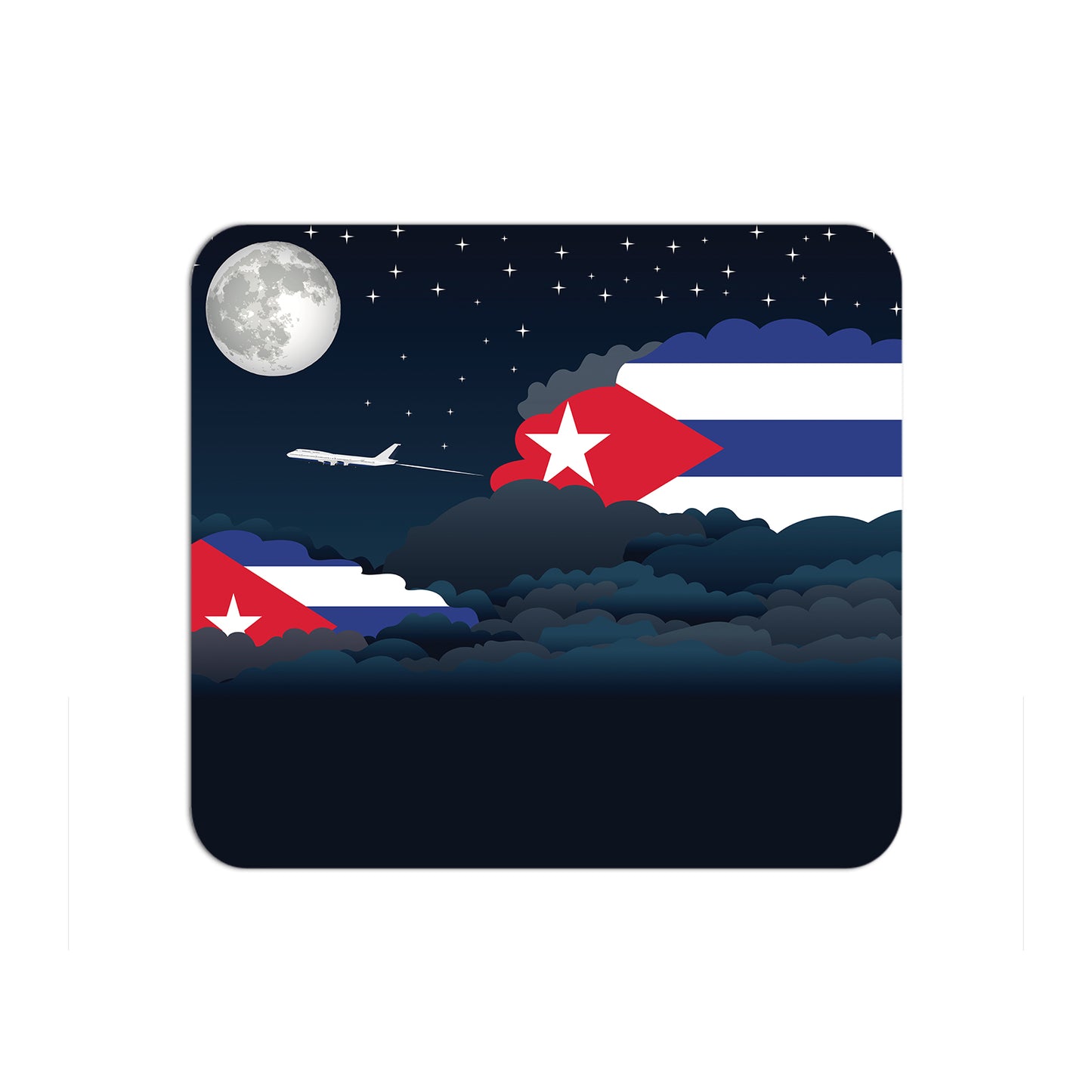 Cuba Airplane Airport Flight Night Clouds Mousepad 