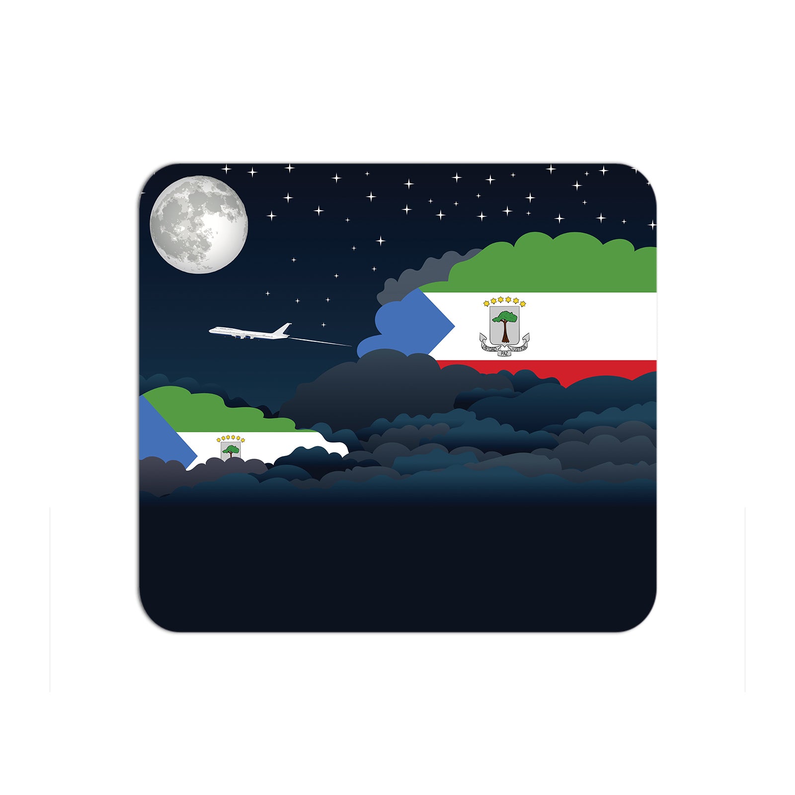 Equatorial Guinea Airplane Airport Flight Night Clouds Mousepad 