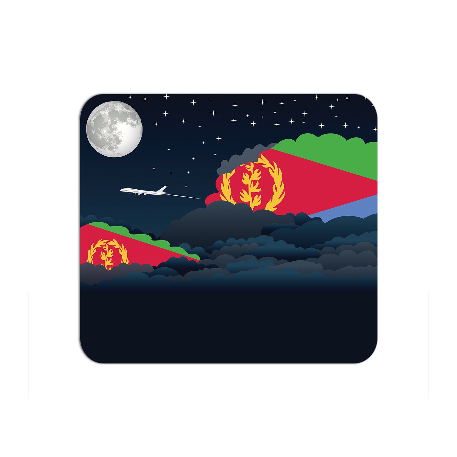Eritrea Airplane Airport Flight Night Clouds Mousepad 