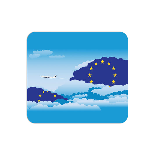 European Union Airplane Airport Flight Day Clouds Mousepad 