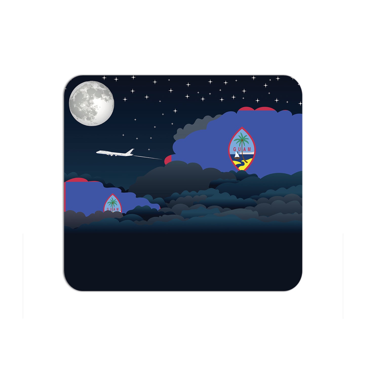 Guam Airplane Airport Flight Night Clouds Mousepad 