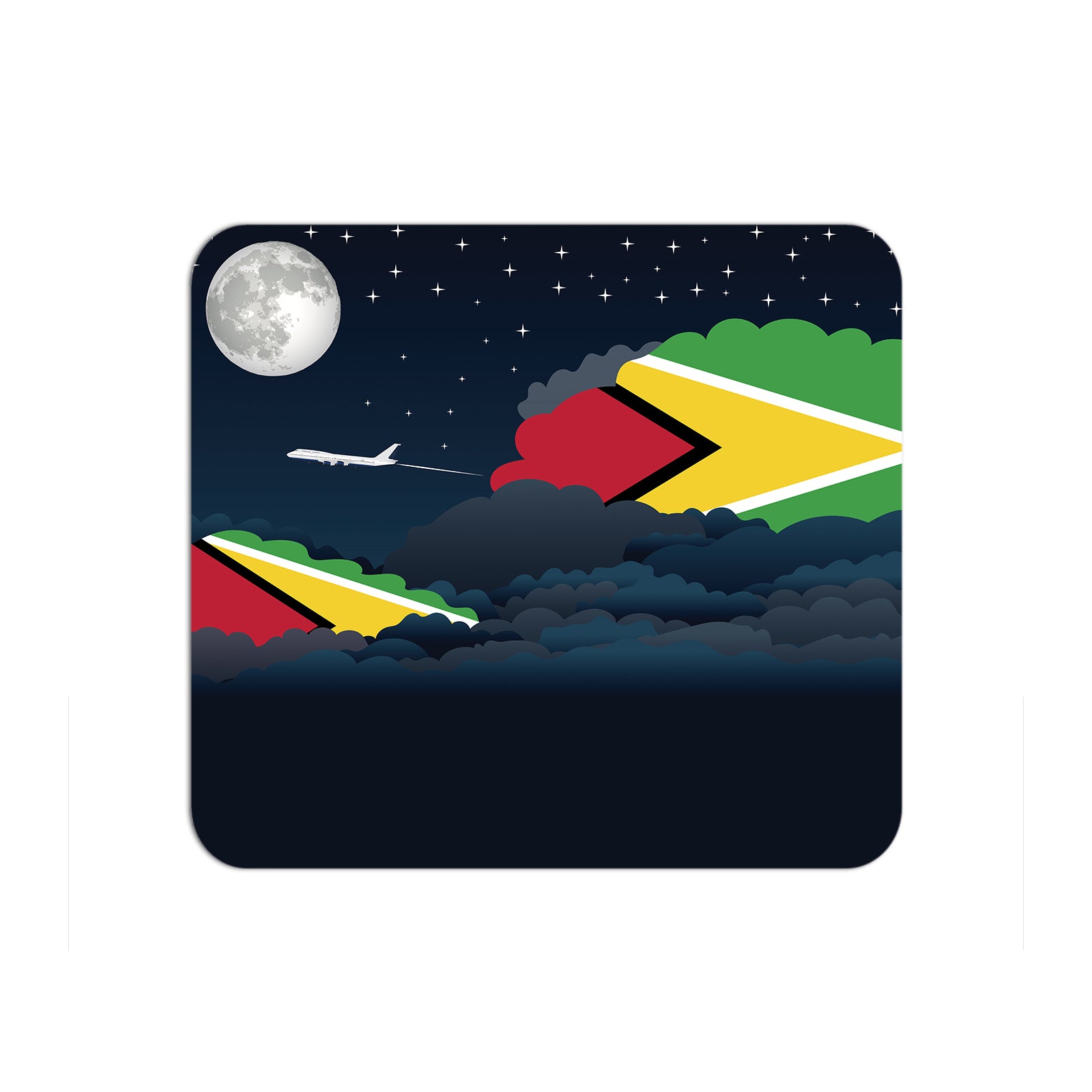 Guyana Airplane Airport Flight Night Clouds Mousepad 