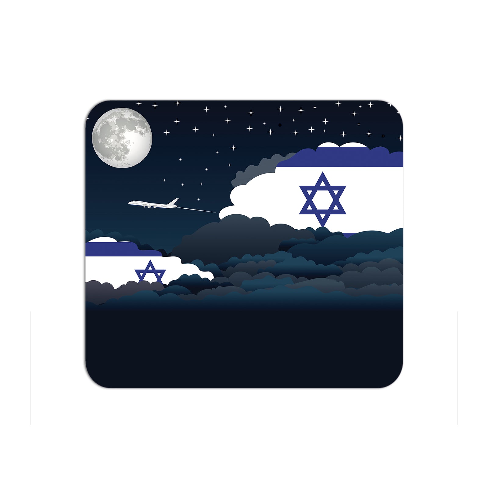 Israel Airplane Airport Flight Night Clouds Mousepad 