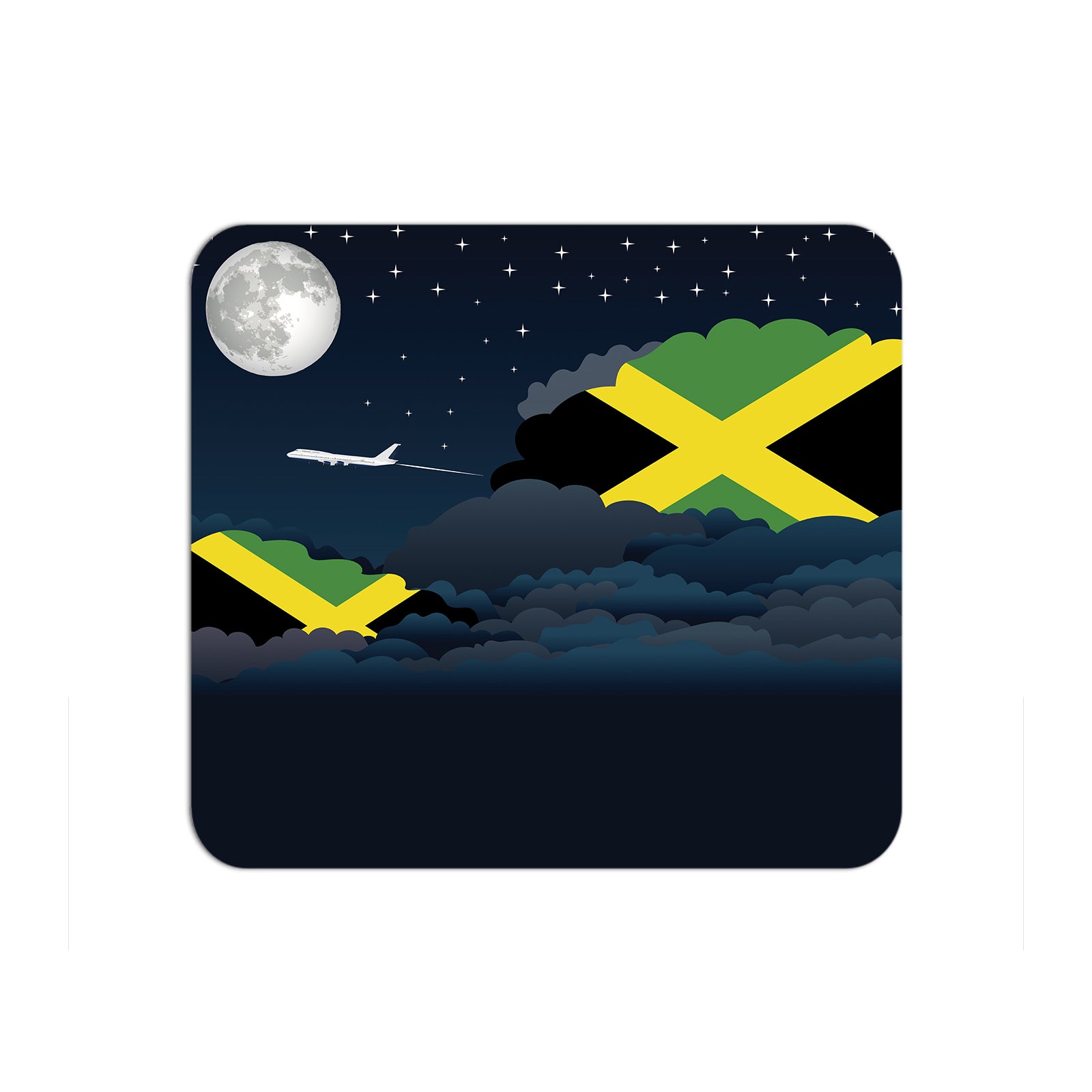 Jamaica Airplane Airport Flight Night Clouds Mousepad 