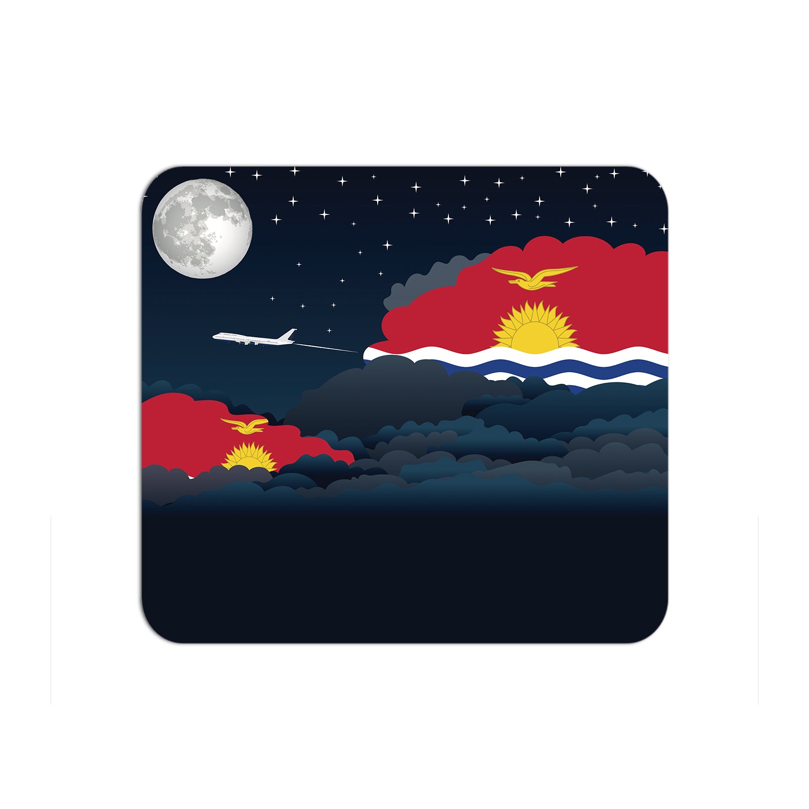 Kiribati Airplane Airport Flight Night Clouds Mousepad 