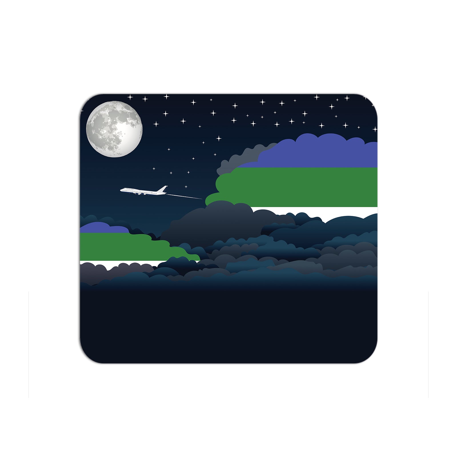 Komi Airplane Airport Flight Night Clouds Mousepad 