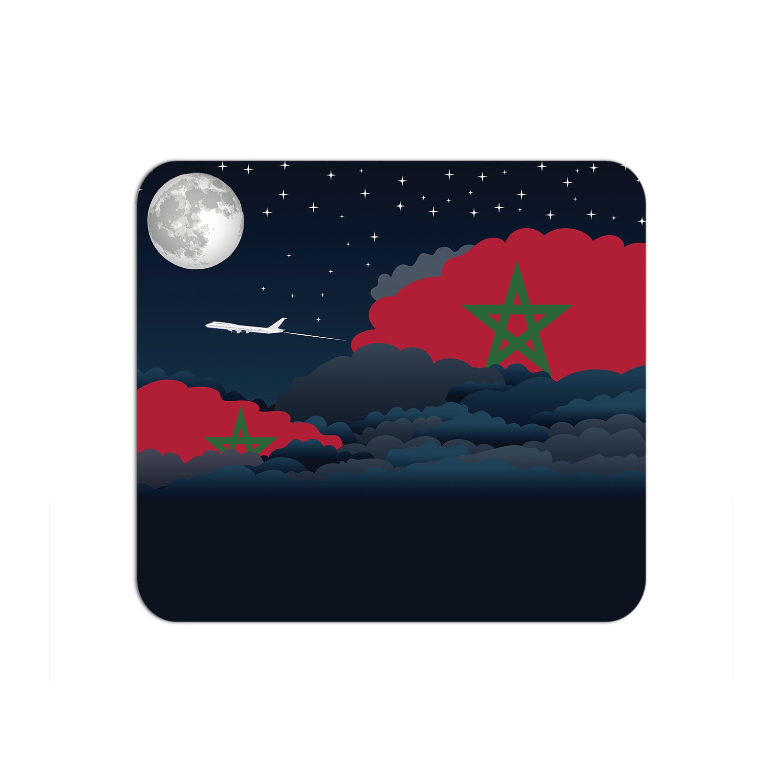 Morocco Airplane Airport Flight Night Clouds Mousepad 