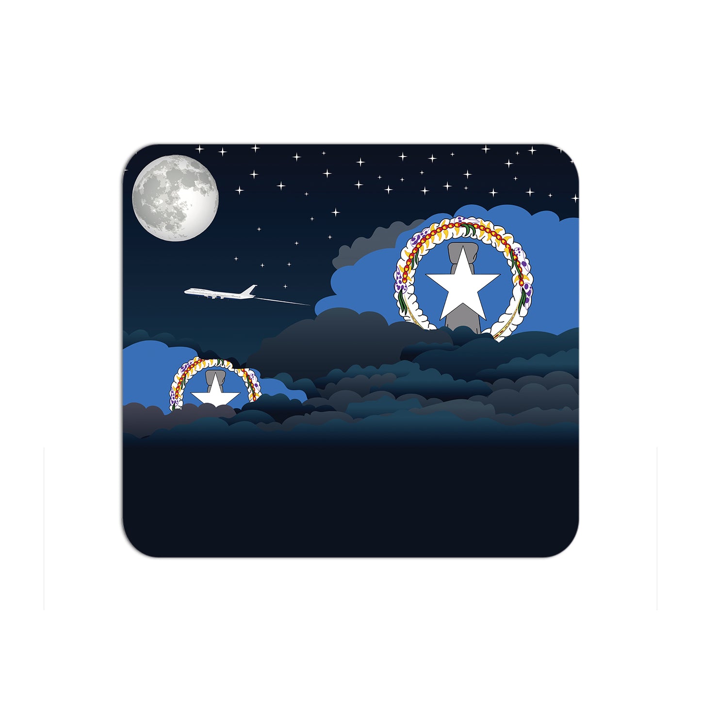 Northern Mariana Islands Airplane Airport Flight Night Clouds Mousepad 