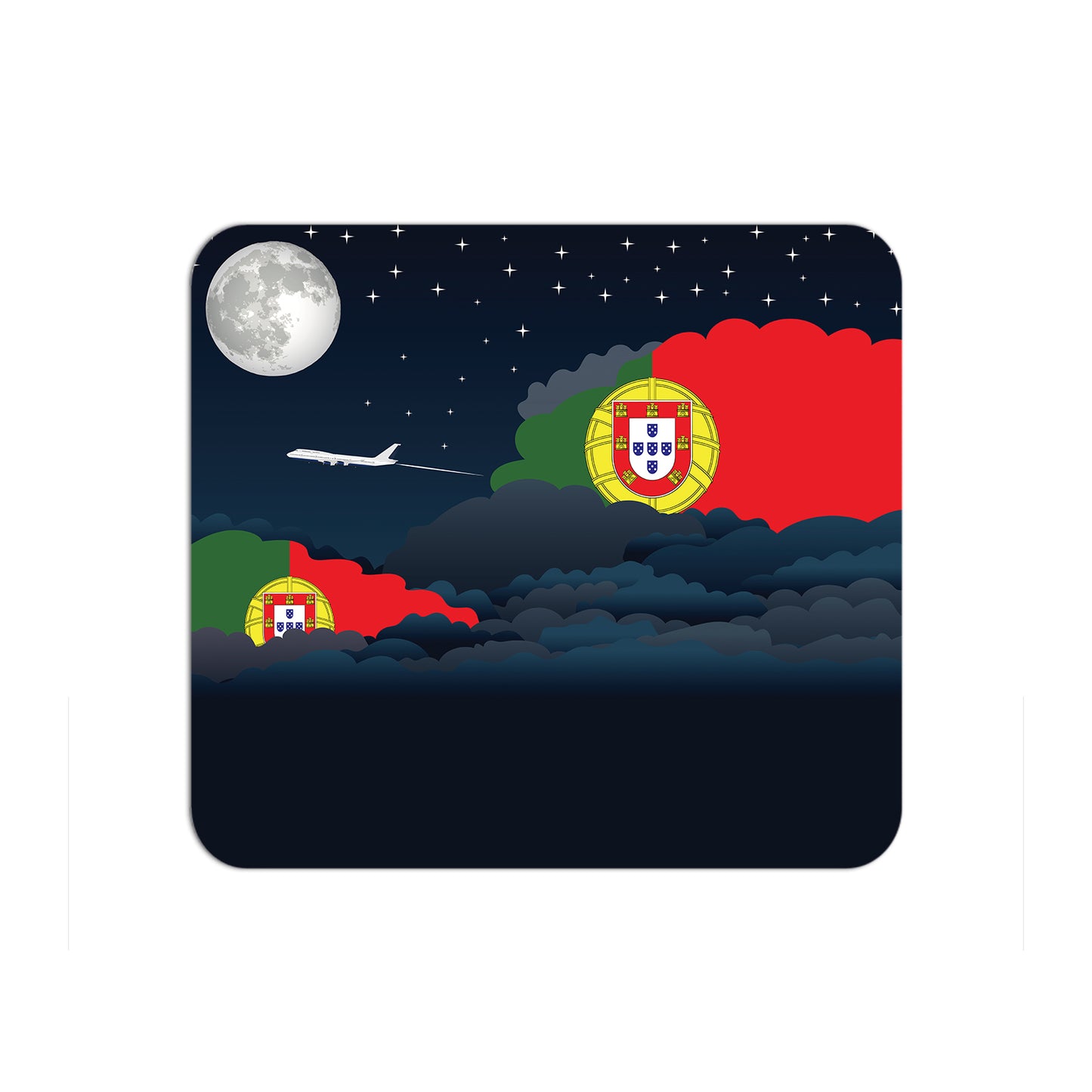 Portugal Airplane Airport Flight Night Clouds Mousepad 