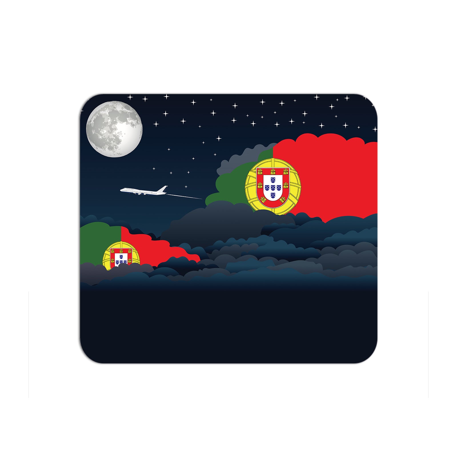 Portugal Airplane Airport Flight Night Clouds Mousepad 