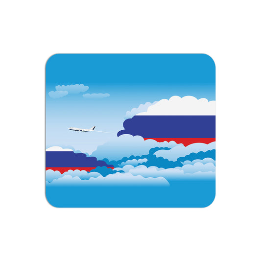 Russia Airplane Airport Flight Day Clouds Mousepad 