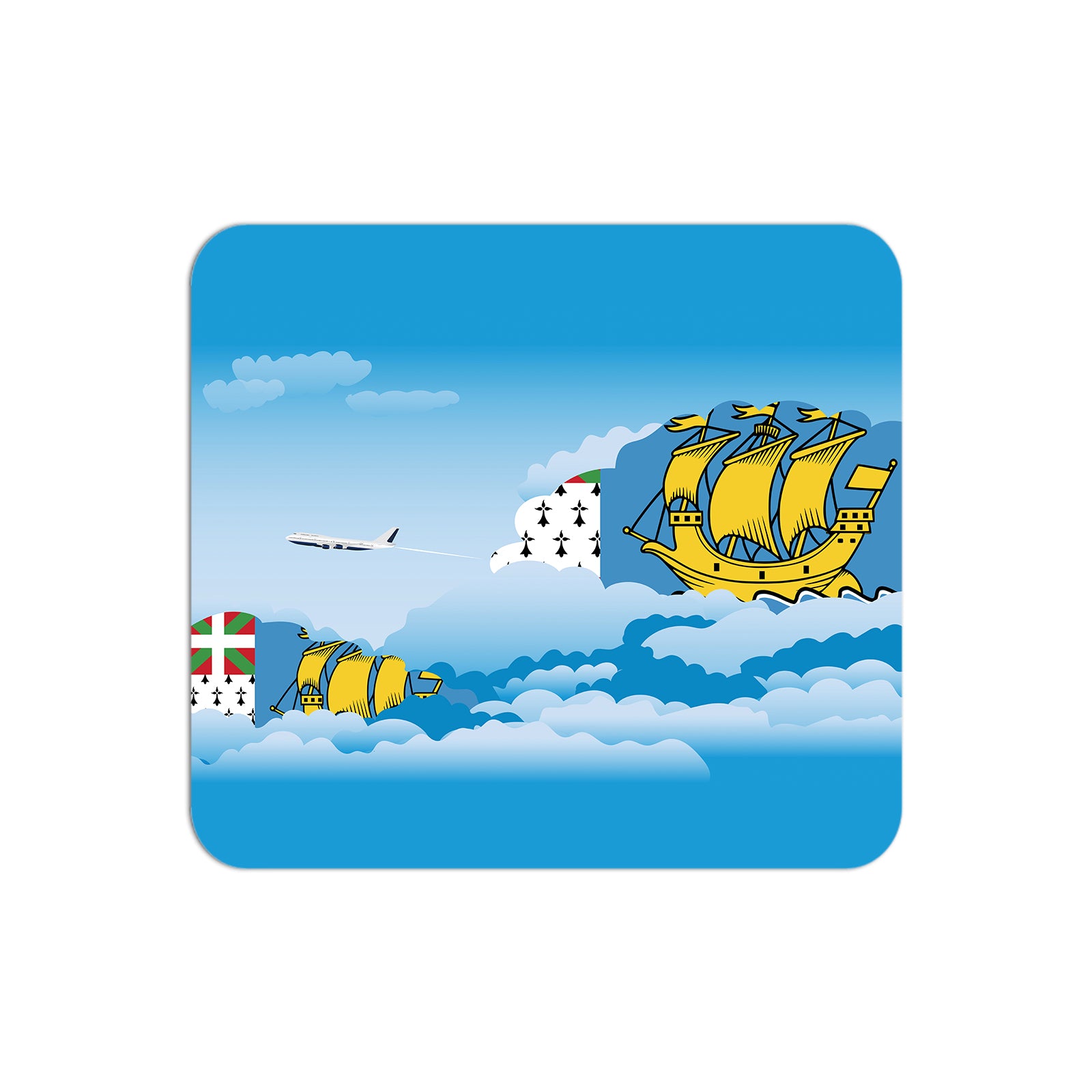 Saint Pierre and Miquelon Airplane Airport Flight Day Clouds Mousepad 