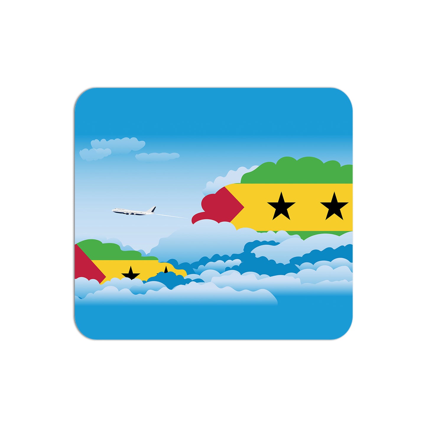 Sao Tome and Principe Airplane Airport Flight Day Clouds Mousepad 