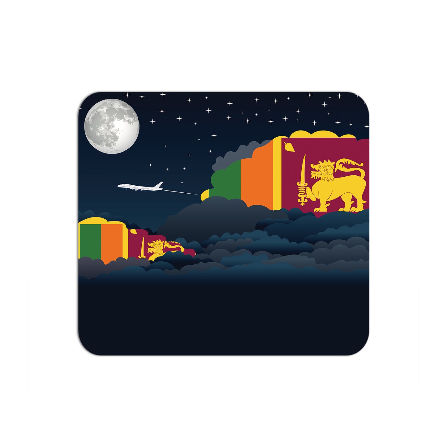 Sri Lanka Airplane Airport Flight Night Clouds Mousepad 