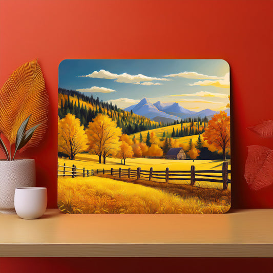 Fence Garden Trees Landscape Mountain Mousepad